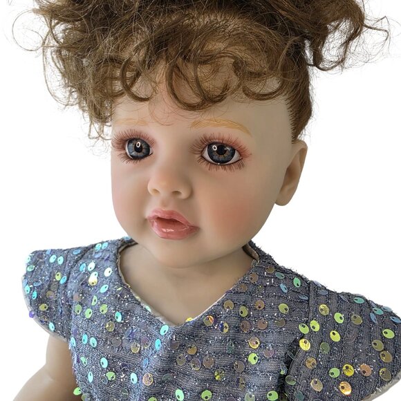 55 cm Babylistic Soft Silicone Vinyl Reborn Doll with rooted hair, eyes, nails - Picture 3 of 9